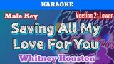 Saving All My Love For You by Whitney Houston (Karaoke : Male Key : Lower Version)