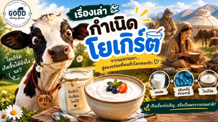 โยเกิร์ตเกิดขึ้นได้อย่างไร? มนุษย์ค้นพบของอร่อยจากนมได้ยังไง #gooddaiyfarm #กู๊ดแดรี่ฟาร์ม