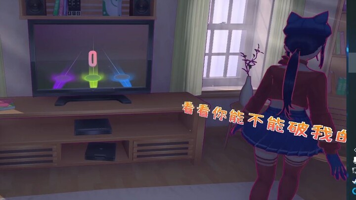 [Mita] Messing with Hat Mita and making her get a score of 0 in the rhythm game.