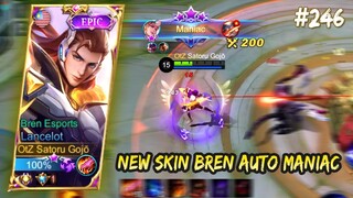 MANIAC 🔥, FAST HAND LANCELOT + BREN SKIN ❤♥ | LANCELOT GAMEPLAY #246 | MOBILE LEGENDS BANG BANG