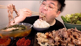 갓물김치국수에 대패삼겹살 이걸 다먹을수있을까 맛사운드 레전드 daepae samgyeopsal mukbang Legend koreanfood asmr