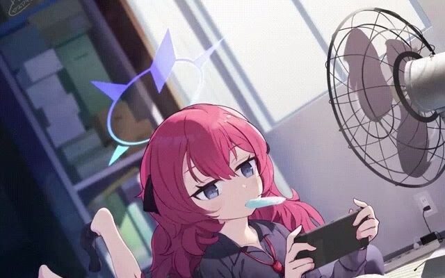 Iroha is just blowing a fan