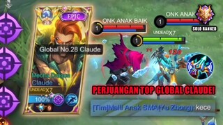 DEMI MEMPERTAHANKAN TITLE & MMR TOP GLOBAL CLAUDE! DEFENSE BASE MATI-MATIAN! SAMPE PUSING! | MLBB