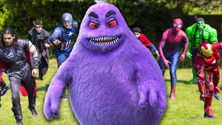 Grimace VS Superheroes - Squid Game!