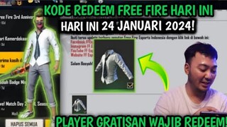 KODE REDEEM FREE FIRE TERBARU 24 JANUARI 2024 HARI INI | KODE REDEEM FF TERBARU 24 JANUARI 2024