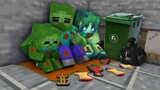 ZOMBIE FAMILY WAS HOMELESS MONSTER SCHOOL - Minecraft Animation