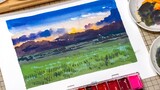 Immersive Watercolor Painting | Decompression | Opaque Watercolor: Restoring the Scene from Miyazaki