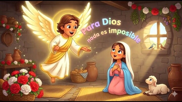 La ANUNCIACIÓN de LA VIRGEN MARÍA (ANIMADO PARA NIÑOS) _ PequeFe