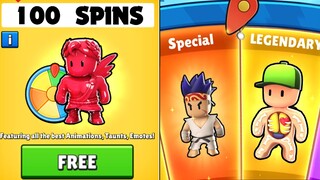 Opening *100 FREE NEW* Skins | 0.45 Stumble Guys