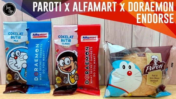 [ ENDORSE ] Paroti x Alfamart x Doraemon ドラえもん Roti Isi Krim Meses Coklat Butir Susu Nobita 野比 のび太