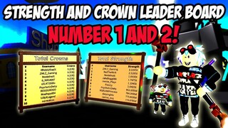 GETTING #1 IN STRENGTH LEADER BOARD AND TRYING TO GET #1 IN CROWN LEADER BOARD IN SABER SIMULATOR