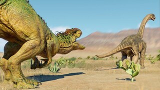 INDOMINUS REX HUNTING CAMARASAURUS HERD IN DESERT - Jurassic World Evolution 2
