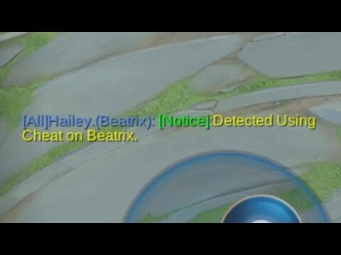 I TYPED : DETECTED USING CHEAT ON BEATRIX ( nadetect ako ni moonton cheater daw eh hahah)