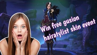 How to get Gusion Hairstylist skin for free Mobile Legends FB page K.O.F event