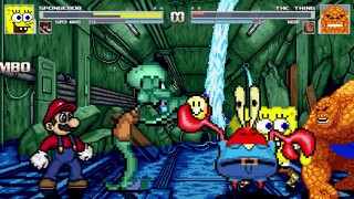 AN Mugen Request #1767: Spongebob & Super Mario VS The Thing & Abobo