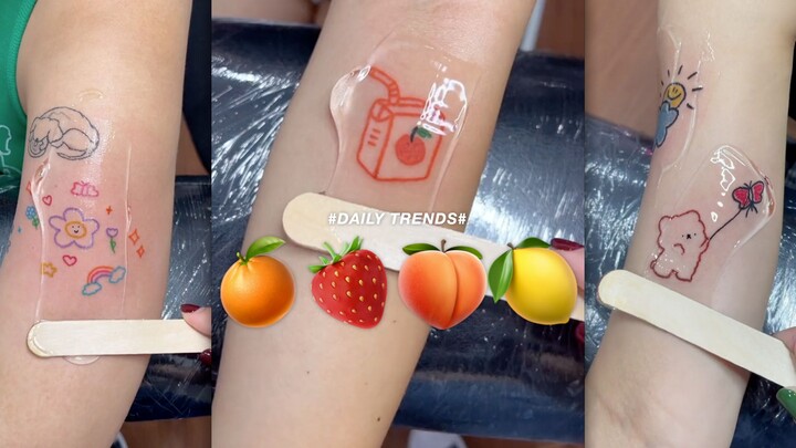 Fresh, cute, fruit candy-scented colorful tattoos 🍊🍓🍑🍋