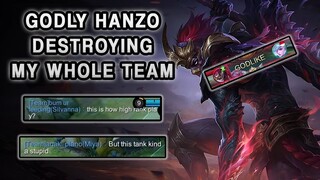 What Happens When A Godly Hanzo Is Destroying My Whole Team | Mobile Legends