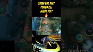 SABER 1 HP ONE SHOT COMBO KILL #mobilelegends #rylles #mlbbshorts #mlbb #mplindonesia #mplph #ml