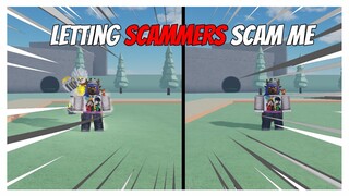 EXPOSING SCAMMERS BY LETTING THEM SCAM ME in Stand Upright | Roblox |