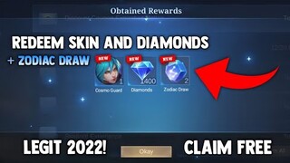 NEW! REDEEM CODE SKIN AND DIAMONDS + ZODIAC DRAW! FREE! LEGIT! (CLAIM FREE!) | MOBILE LEGENDS 2022