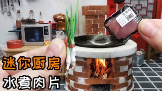 迷你厨房，水煮肉片，家里做只要1元成本？麻辣鲜香，堪称米饭杀手