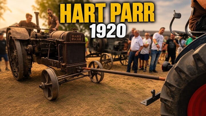 Ursus C-45 tows Hart-Parr — the company that invented the word TRAKTOR