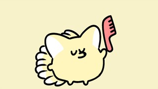 勤快的狐狸宝宝帮爸爸梳尾巴