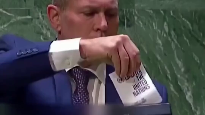 Israel’s representative tore up the UN Charter at the General Assembly, sparking global outrage.