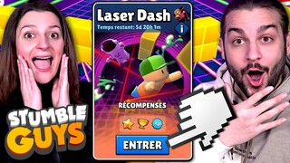 NOUVELLE MAP LASER DASH SUR STUMBLE GUYS ! BLOCK DASH MAIS AVEC DES LASERS !