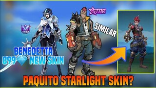 Paquito Next Starlight Skin? Benedetta New Epic Skin 899💎? | Survey Skins Update | MLBB