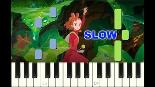 SLOW EASY piano tutorial "ARRIETTY'S SONG" for Beginners, Ghibli movie, with free sheet music