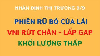 NHẬN ĐỊNH THỊ TRƯỜNG NGÀY 9/9 : VNI GIẢM ĐIỂM RÚT CHÂN - KHỐI LƯỢNG THẤP - DÒNG THÉP SẮP TỚI ?