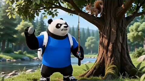 panda and squirrel
