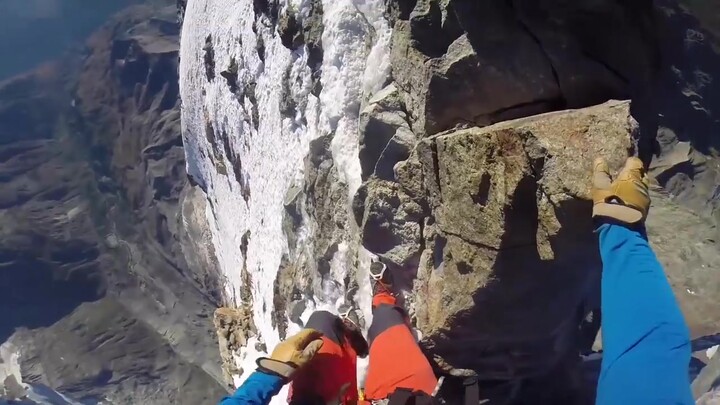 First-person view takes you to experience the Matterhorn in the Alps—makes your legs go weak!