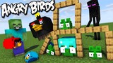 Monster School : ANGRY BIRDS Challenge - Minecraft Animation