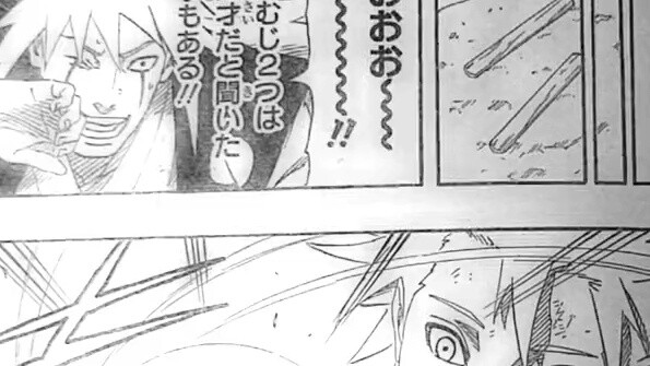 Advance picture of the Minato Gaiden manga: Minato and Jiraiya develop the Rasengan, and Kishimoto i