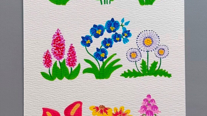 วิธีวาดดอกไม้ 9 แบบอยู่ที่นี่แล้ว คุณชอบแบบไหนที่สุด? #วาดด้วยปากกาอะคริลิก #วิธีวาดดอกไม้ #ดอกไม้ฤด