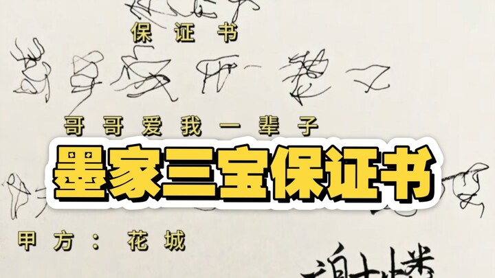 在手写保证书这个热梗下 墨家三宝各有各的权威