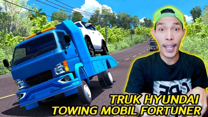 TRUK HYUNDAI TOWING MOBIL FORTUNER KIRIM KE JURAGAN SAWIT KALIMANTAN-ETS2