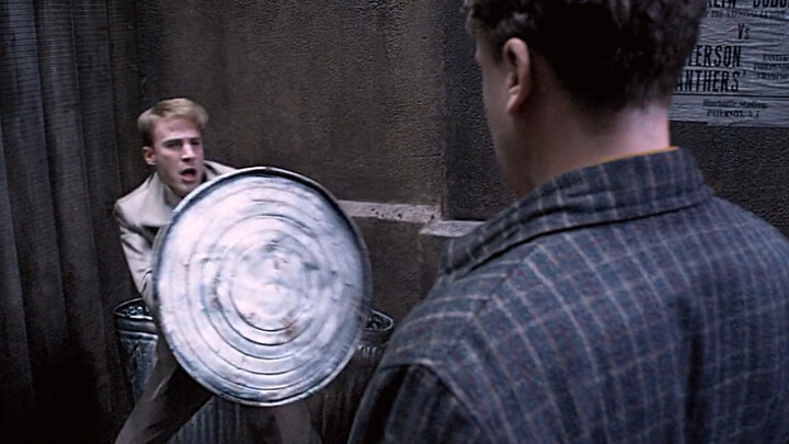 Captain America went from being a small guy to Captain America! His shield also went from a trash ca