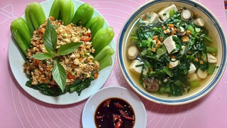 hai món ăn chay thanh đạm rẻ tiền. ngon miệng.
