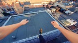 Parkour di atas atap bermandikan cahaya matahari di Cambridge!