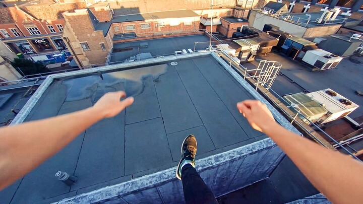 Basking in the Cambridge Sunset. Parkour on the Rooftops!