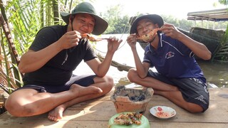 Câu tôm sông. Về chòi mé sông nướng thơm cả xóm - Bin Đen Miền Tây # 293