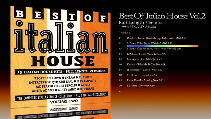 Best Of Italian House Vol.2 (1994) Full Length Versions, Various [CD Album]