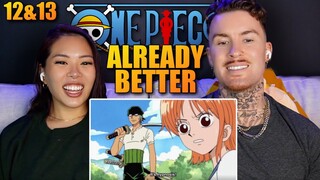 OK WE LIKE THE ANIME BETTER | First Time Watching One Piece Anime! Ep 12-13
