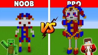 JJ And Mikey Build POMNI Statue From Digital Circus In Minecraft - NOOB VS PRO - Maizen Parody