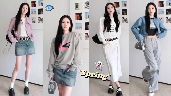 เสื้อผ้าฤดูใบไม้ผลิหลากสีสัน! แชร์ช้อปปิ้ง｜7 ลุค｜เสื้อกันหนาว เสื้อโค้ท