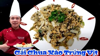 Cách làm món Cải Chua Xào Trứng Vịt cực ngon || Món Ăn Gia Đình