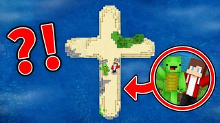 JJ and Mikey Found Scary CROSS Island in BLOOD OCEAN - Maizen Parody Video in Minecraft